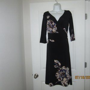 Womens JONES NEW YORK Stretch Wrap Dress Black